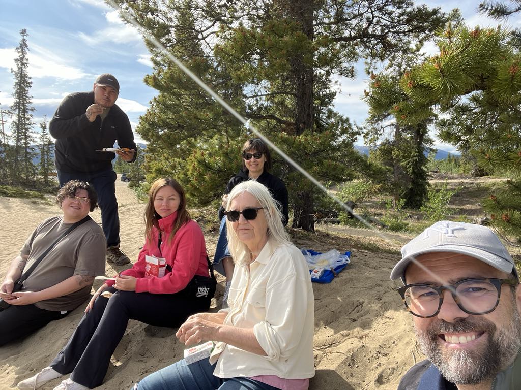 June BANHER faculty and students from Trent and University of Tromso take a break in the Carcross Desert, Yukon Territory  Canada.